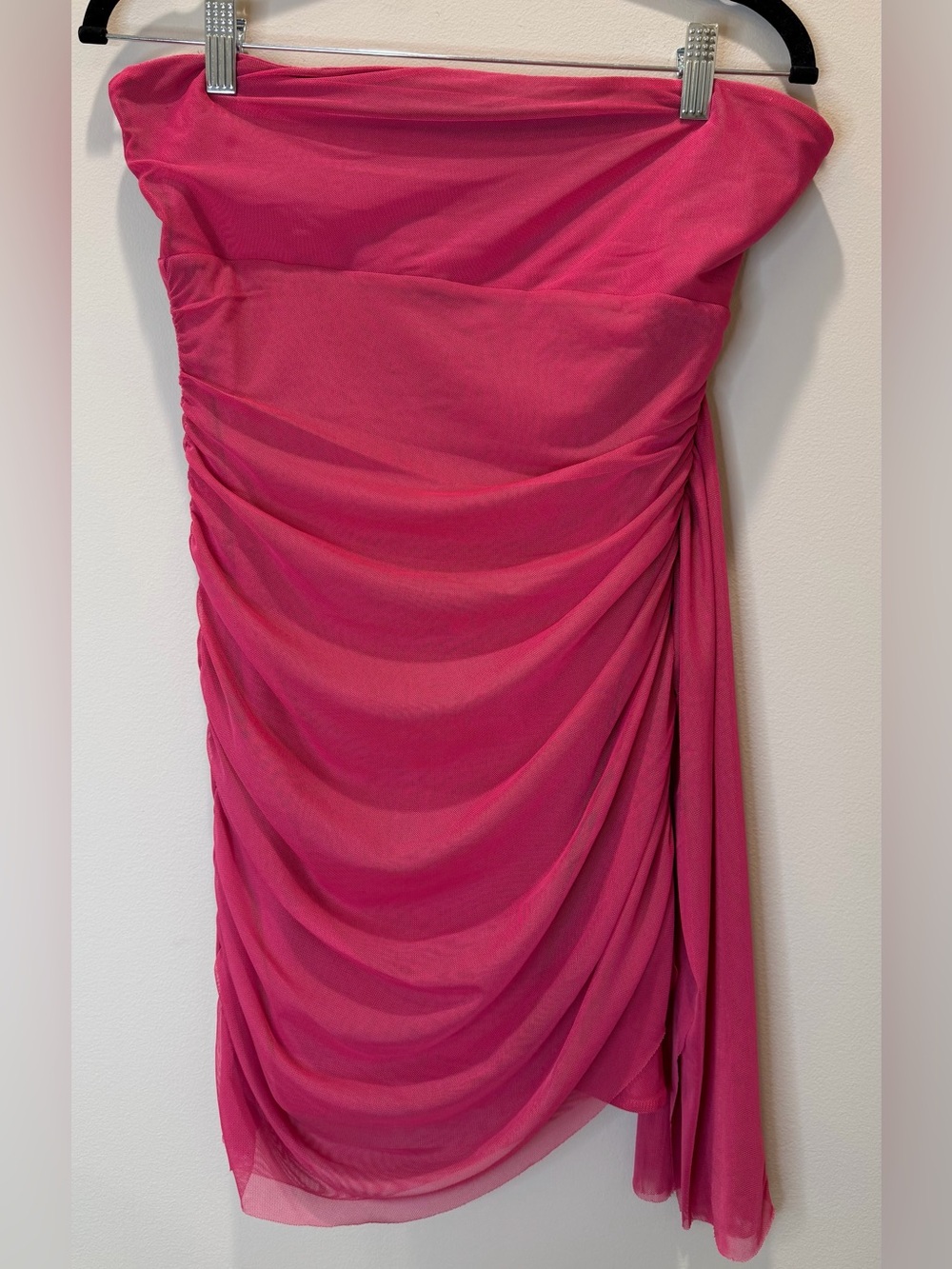 Princess Polly Pink Ruched Mesh Mini Dress | Size 6